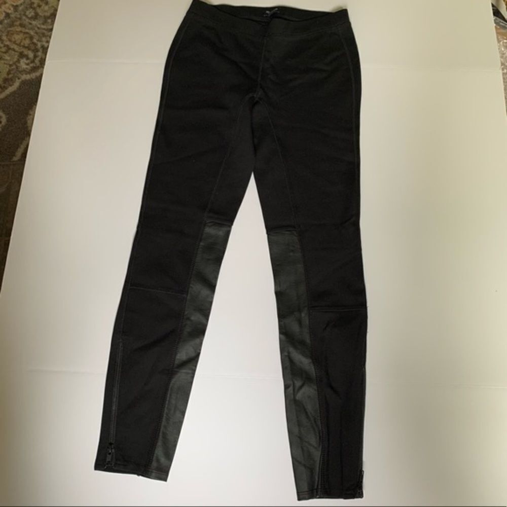 Madewell Black Leggings w/faux leather - Picture 2 of 5